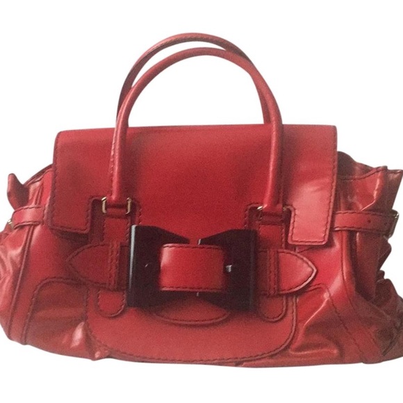 Queen Cherry Red Patent Leather/vinyl Handbag - Picture 1 of 8